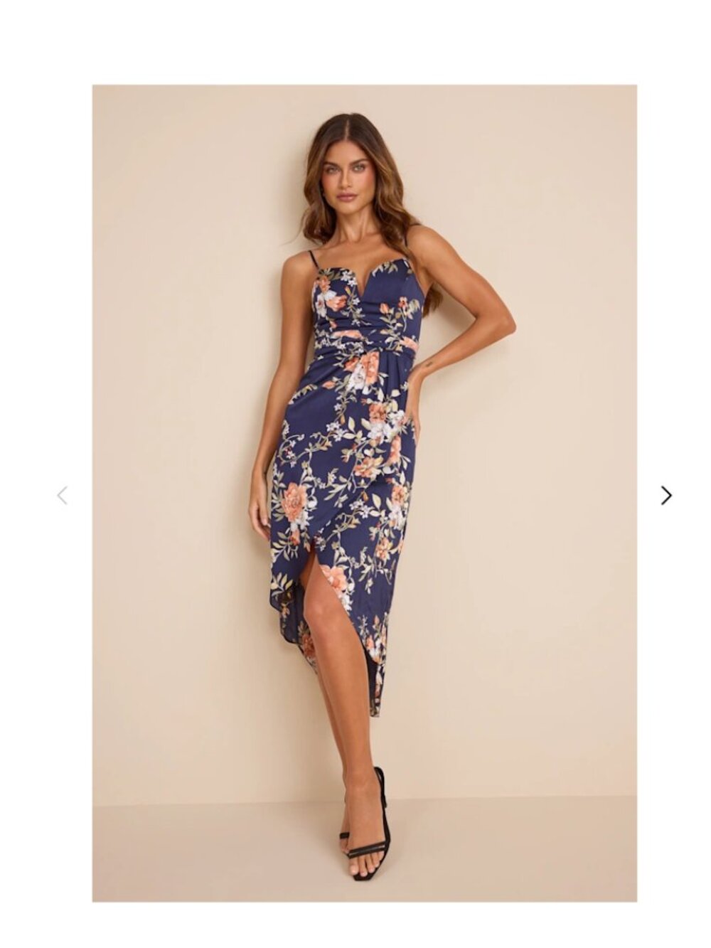 Lulus My Favorite Day Navy Floral Midi Dress Small New With Tags 1 Loose Strap